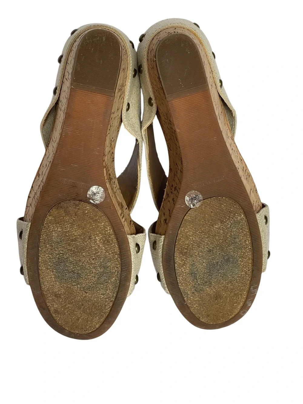 Lucky Brand Natural Fabric Cork Platform Sandals SZ 9 MED